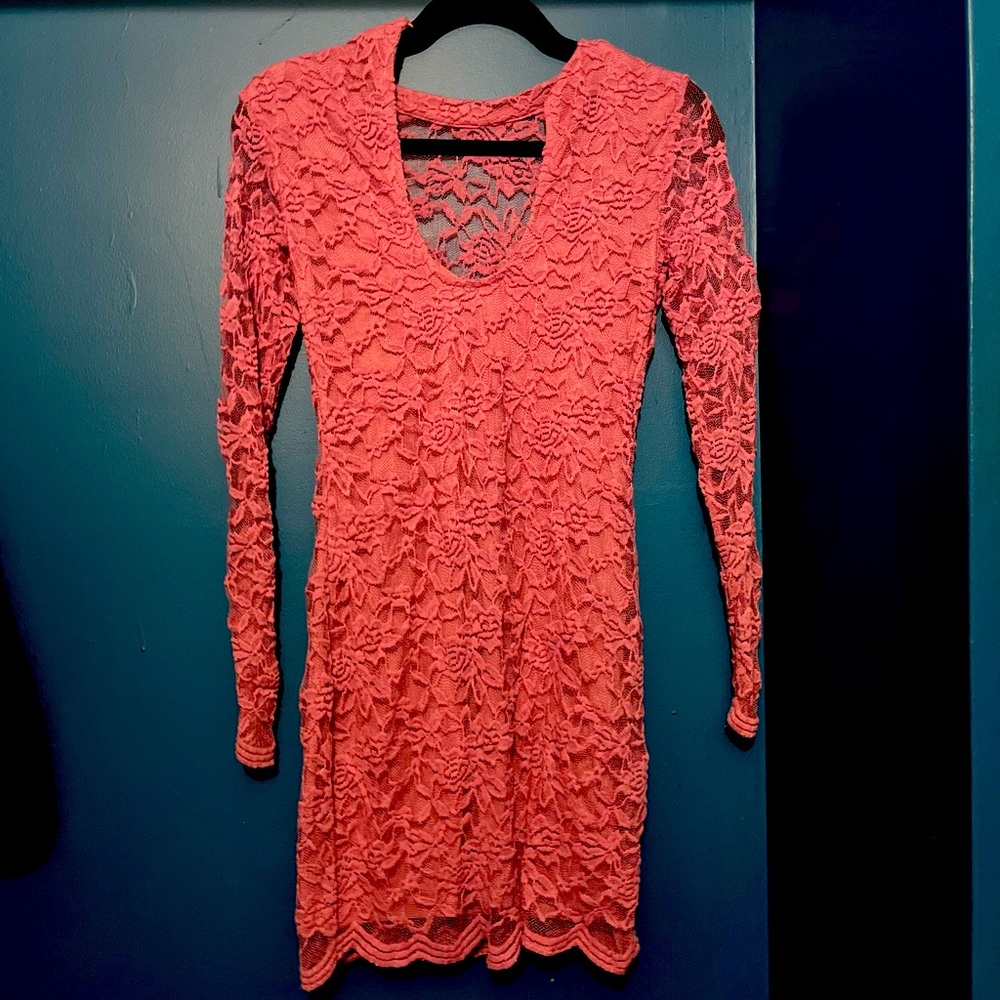 Pink Rose Mesh Dress